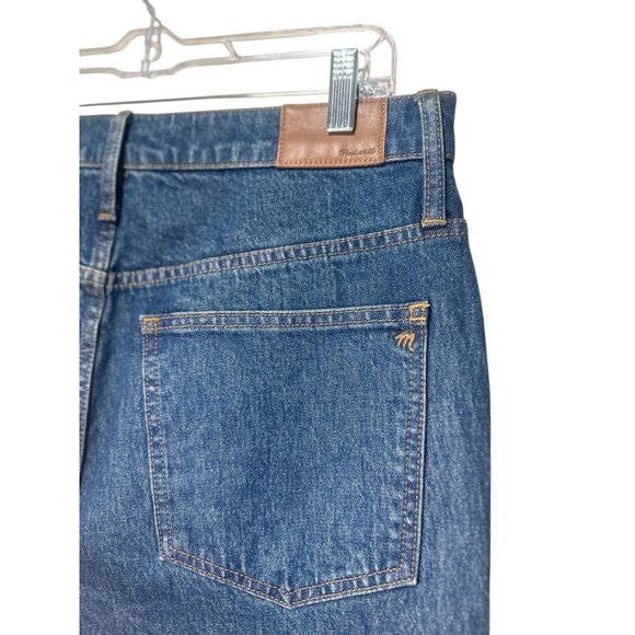 Madewell Perfect Vintage Jeans Womens 31 Dark Wash Straight High Rise Raw Hem - Picture 13 of 16